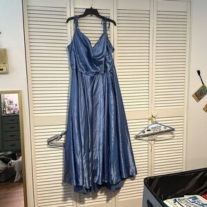 Dusty blue bridesmaid/ prom dress.